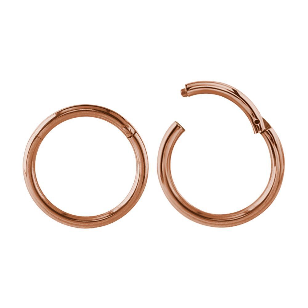 Rose gold hinged hoop earrings deals