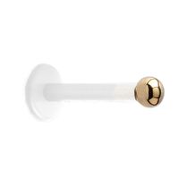 18ct Gold Bioplast labret with Push in Gold Ball image