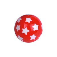Acrylic UV-Active Stars Ball - White on Red : 1.6mm (14ga) x 6mm x White/Red