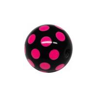 Acrylic Polka Dot Ball - Pink on Black image