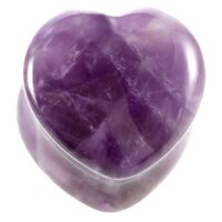 Amethyst Flat Carved Heart Plug image