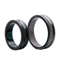 Black Plated Steel Belowed Cock Ring