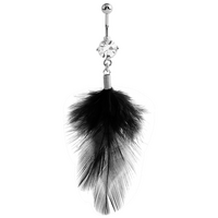 Jewelled Navel with Black Feather Charm image