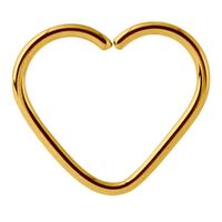 Bright Gold Annealed Heart Continuous Ring image