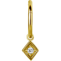 Bright Gold Hinged Segment Ring Spade Charm : Clear Crystal image