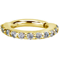 Bright Gold Swarovski Jewelled Hinged Segment Ring image