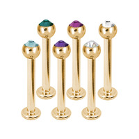 Bright Gold Micro Jewelled Labret image