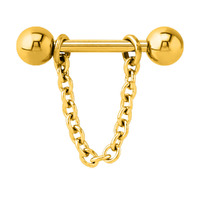 Bright Gold Chain Nipple Barbell image