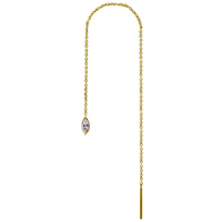 Bright Gold Threader Chain with Marquise Jewel : 11cm image