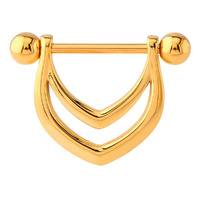 Bright Gold V Nipple Shield Barbell image