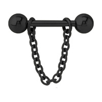 Black Steel Chain Nipple Barbell image