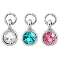 Steel Round Jewelled Barbell Charm image