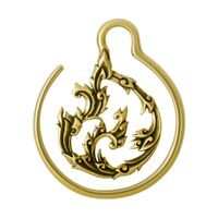 Ornate Brass Ear Weight Hanger : 23 grams image