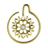 Ornate Brass Opal Ear Weight Hanger image
