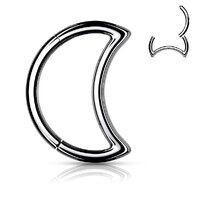 Steel Crescent Moon Hinged Segment Ring image