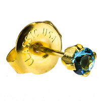 24ct Gold Plate Clawset Cubic Zirconia Regular : Aquamarine image