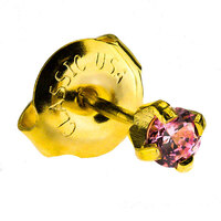 24ct Gold Plate Clawset Cubic Zirconia Regular : Pink image