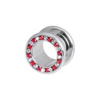 Steel Basicline® Clear & Red Channel Set Jewelled Tunnel image