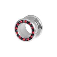 Steel Basicline® Red & Black Channel Set Jewelled Tunnel image