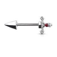 Steel Jewelled Dagger Nipple Barbell image