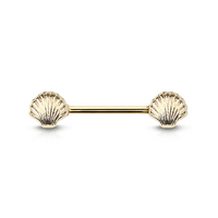 Seashell Gold Plated Decorative Fashion Nipple Barbell image