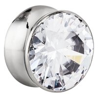 Steel Large Gem Double Flared Plug : 3mm