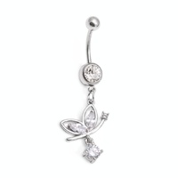 Butterfly Dangle Plated Fashion Navel : 1.6mm (14ga) x 10mm image