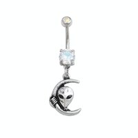 Alien Moon Dangle Plated Fashion Navel : 1.6mm (14ga) x 10mm image