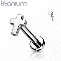 Titanium Cross Internally Threaded Labret image