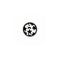 Titanium Highline® Black Stars on White Ikon Disc for Dermal Anchors image