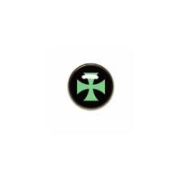 Titanium Highline® Green Cross on Black Ikon Disc for Dermal Anchors image