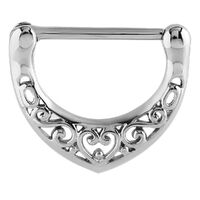 Steel Filigree Heart Nipple Clicker image