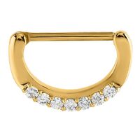 Bright Gold Prong Set Jewelled Nipple Clicker image