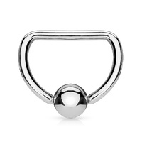 Steel 'D' Shaped Captive Bead Ring image