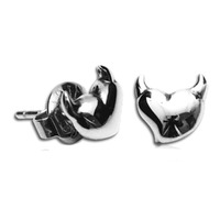 Pair of Surgical Steel Ear Studs - Devil Heart : Devil Heart image