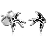 Surgical Steel Ear Studs : Swallows image