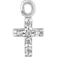 Hinged Segment Ring Cross Charm : Clear Crystal image