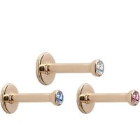 14ct Gold Internally Threaded Micro Jewelled Labret image