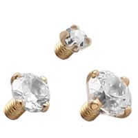 14ct Yellow Gold Internally Threaded Prong Set Jewelled Attachment image