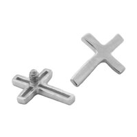 14Kt White Gold Cross Internal Attachment : 1.6mm (14ga) - 1.2mm internal image