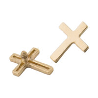 14Kt Yellow Gold Cross Internal Attachment : 1.6mm (14ga) - 1.2mm internal image