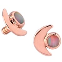 14k Rose Gold Internally Threaded Opal Crescent Moon : 16g (M0.9) image