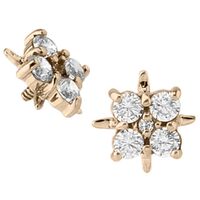 14k Yellow Gold Internally Threaded Jewelled Cluster : 16g (M0.9) image