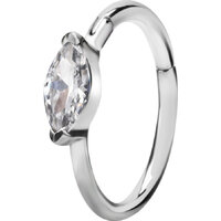Surgical Steel Jewelled Angled Marquise Hinged Conch Ring : 1.2mm (16ga) x 12mm x Clear Crystal