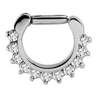 Surgical Steel Prong Set Jewelled Septum Clicker image