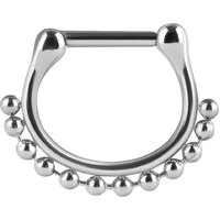 Surgical Steel Septum Clicker Beaded Chain image
