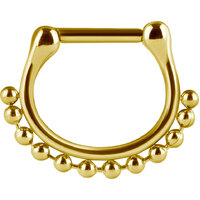 Bright Gold Septum Clicker Beaded Chain image