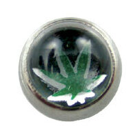 Screw On Picture Ball Hemp Green on Black image