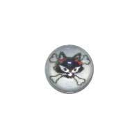 Screw On Picture Ball Kitty Skull and Crossbones image