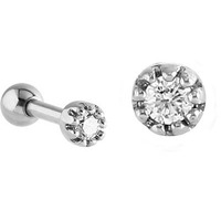 Surgical Steel Jewelled Micro Tragus Barbell : 1.2mm (16ga) x 6mm image